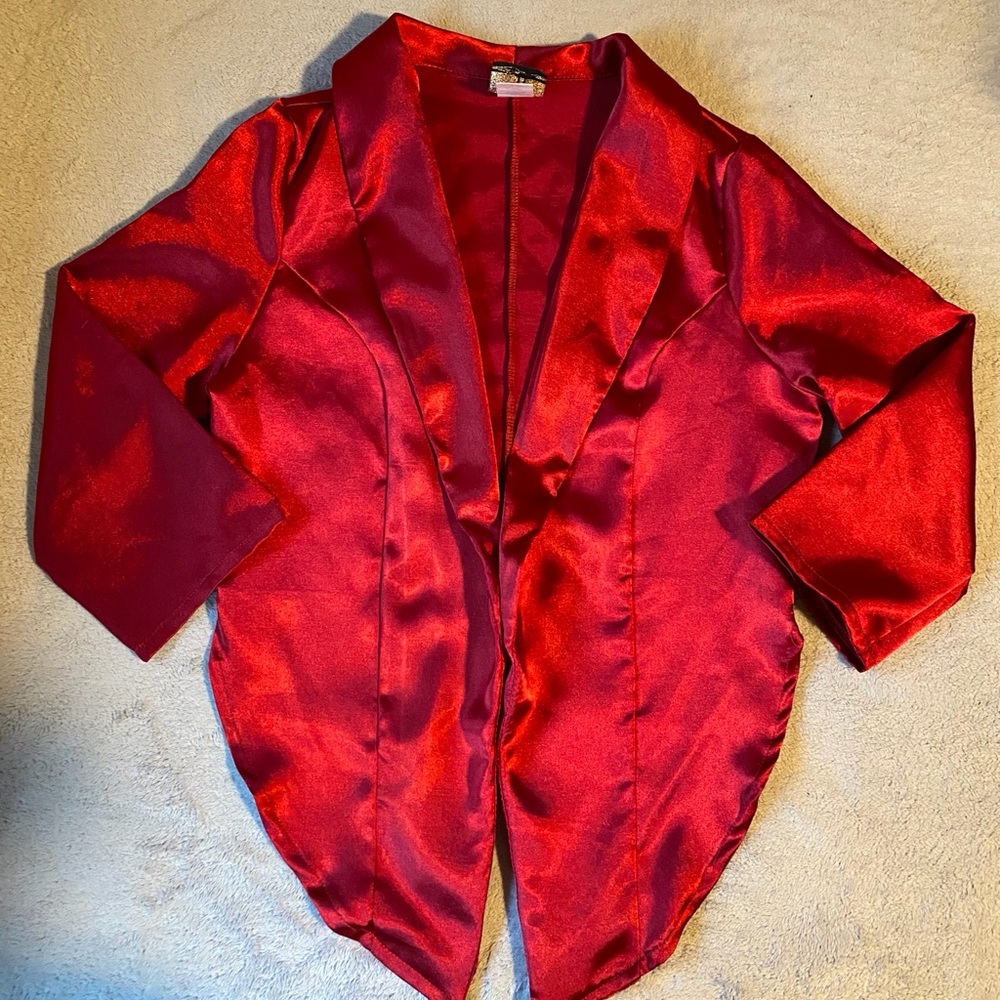 Red Silky Blazer